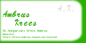 ambrus krecs business card